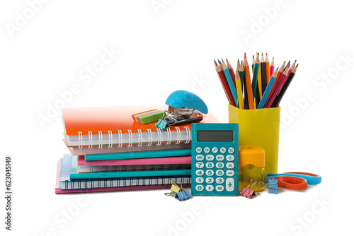 PNG,different school supplies, isolated on white background