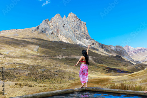 The Guñoc thermal baths are located at 4,355 meters above sea level, specifically near the Huayhash mountain range in Cajatambo. Uramasa Community. Lima Peru.
