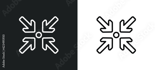 compress icon isolated in white and black colors. compress outline vector icon from user interface collection for web, mobile apps and ui.