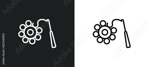 crochet icon isolated in white and black colors. crochet outline vector icon from sew collection for web, mobile apps and ui.