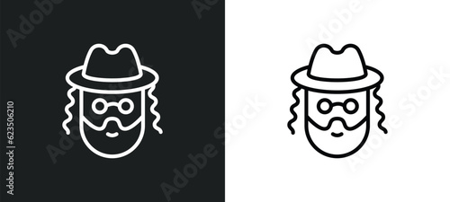 rabbi icon isolated in white and black colors. rabbi outline vector icon from religion collection for web, mobile apps and ui.
