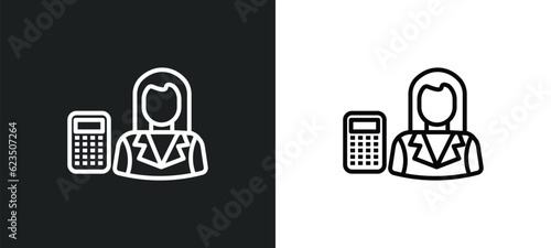 mathematician icon isolated in white and black colors. mathematician outline vector icon from professions collection for web, mobile apps and ui.