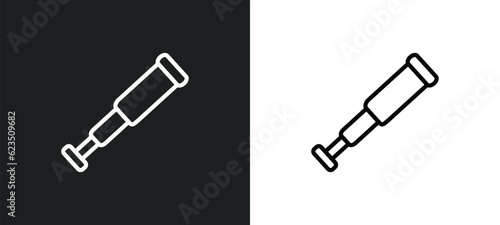 nautical monocular icon isolated in white and black colors. nautical monocular outline vector icon from nautical collection for web, mobile apps and ui.