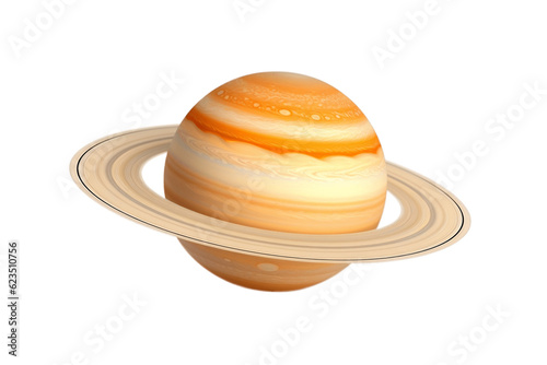 Saturn Planet Isolated on transparent Background, Generative AI