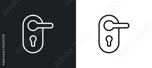 doorknob icon isolated in white and black colors. doorknob outline vector icon from hotel and restaurant collection for web, mobile apps and ui.