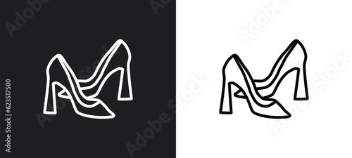 high heel shoes icon isolated in white and black colors. high heel shoes outline vector icon from fashion collection for web, mobile apps and ui.