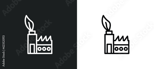 sustainable factory icon isolated in white and black colors. sustainable factory outline vector icon from ecology collection for web, mobile apps and ui.