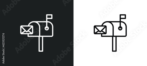 postbox icon isolated in white and black colors. postbox outline vector icon from delivery and logistic collection for web, mobile apps and ui.