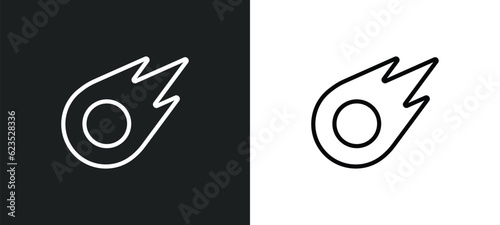 comet icon isolated in white and black colors. comet outline vector icon from astronomy collection for web, mobile apps and ui.