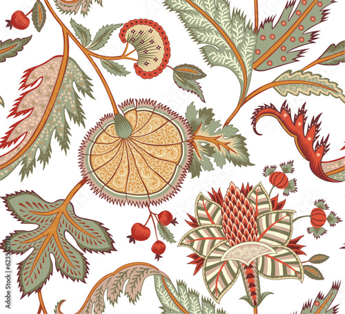 Indian floral seamless pattern. Nature chintz.