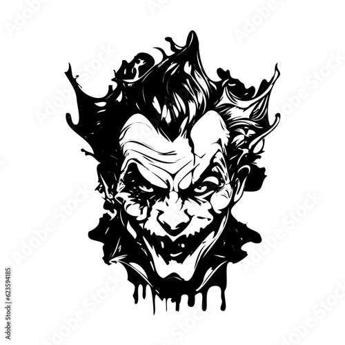 Evil clown tattoo