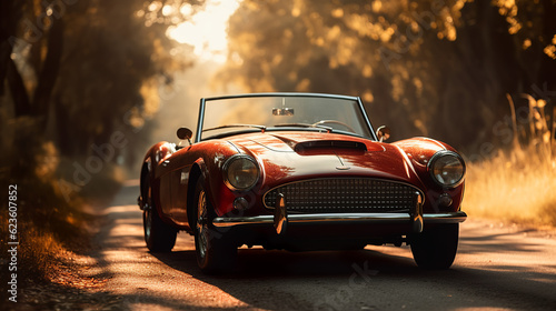 A classic red convertible sports car