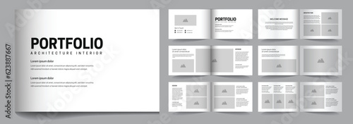 Landscape interior and architecture portfolio template design