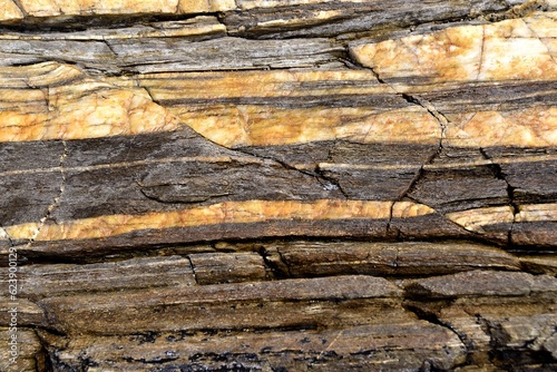 Rock layers in the earth's crust