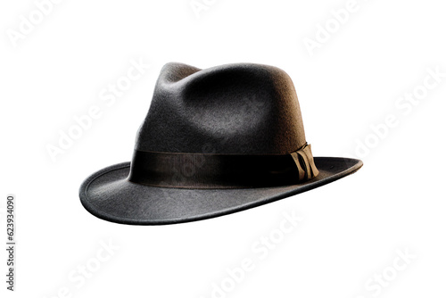 Fedora hat. isolated object, transparent background