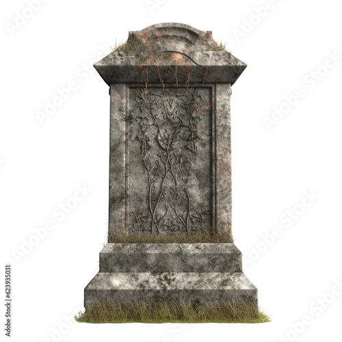 Gravestone. isolated object, transparent background