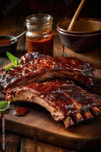 thick smoky barbecue spareribs