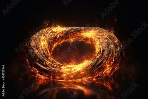 fire swirl background. Generative AI.