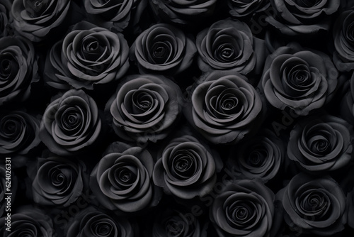 black rose close up texture pattern for Halloween or goth wedding , AI generated