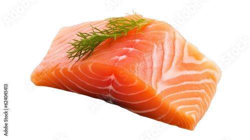 Delicious raw salmon for sushi isolated on a transparent background