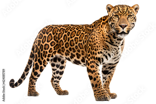 jaguar isolated on transparent background ,leopard wildcat clipart ,generative ai