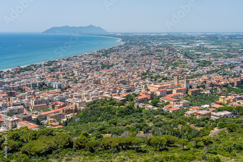 Panoramic view from the Jupiter Anxur Temple in Terracina, province of Latina, Lazio, central Italy.