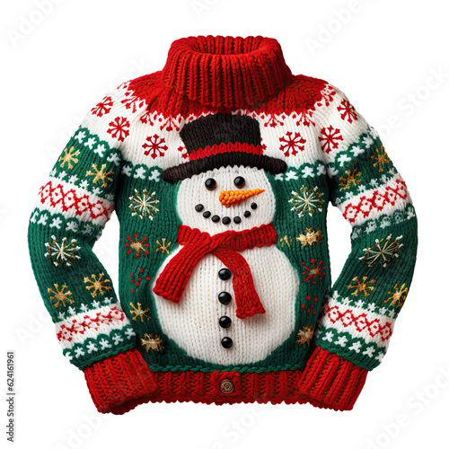 Christmas ugly sweater isolated. Illustration AI Generative