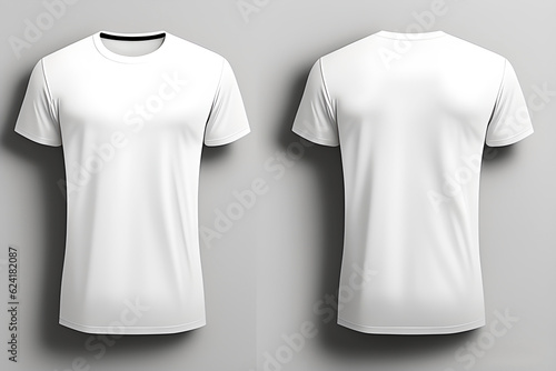 Front and back of a white t-shirt easy to print. Men's. 