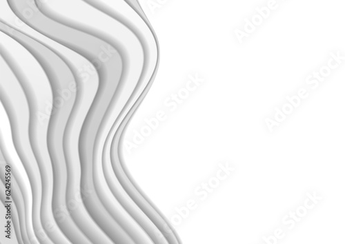 Grey smooth refracted curved waves abstract background. Vector design