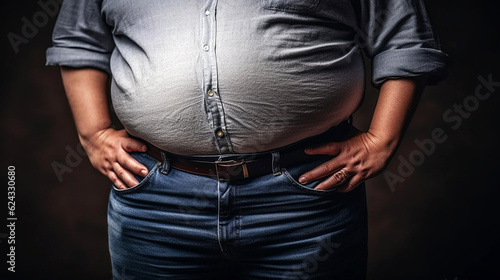 overweight man belly fat