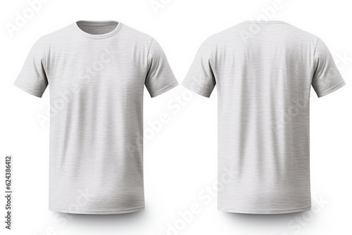 light grey t shirt mockup. front and back view with white background