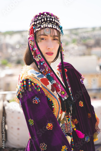 beautiful girl dressed in Turkish national clothes