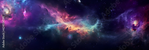 Space Nebula background in colors, generative ai