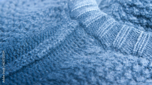 Jersey de lana azul gastado