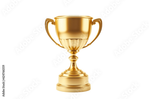 Golden Trophy Cup: Isolated on transparent background, Generative Ai