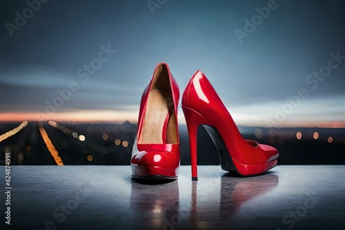 red high heels shoes Ai generated technology