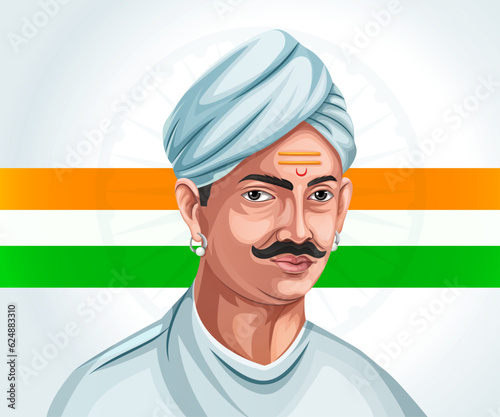 Vector Illustration of an Indian soldier and freedom fighter.