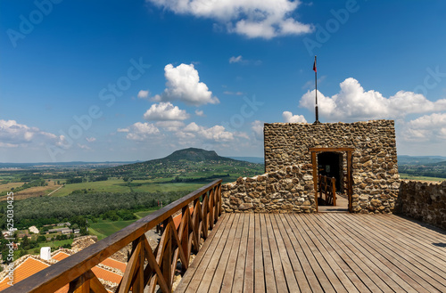 View of Balaton uplands from ruins of Szigliget medieval castle