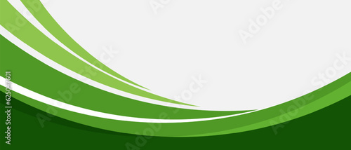 Abstract green curve banner background. Vector illustration 