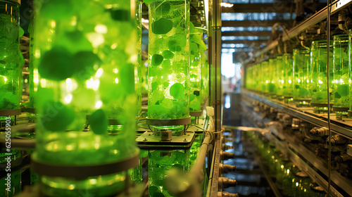 Photobioreactor in laboratory, algae biofuel industry