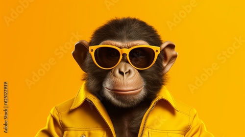 monkey wearing sunglasses made with generative AI