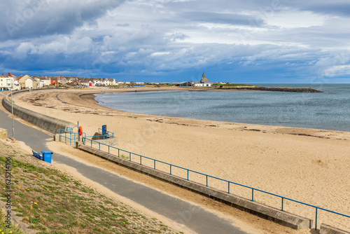 Newbiggin Bay and it's lovely sandy beach at Newbiggin-by-the-Sea, Northumberland. Taken on a bright but chilly spring day. 