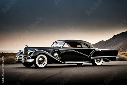 Classic Car, elegant coachbuilt Grand Tourers,side view, pinstripes