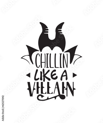 Halloween bundle svg, Halloween Vector , Halloween typography tshirt design, Cricut, Halloween quotes SVG tshirt bundle - chillin like a villanin 