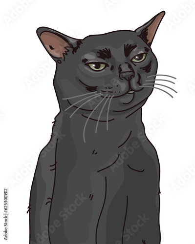 ilustraci√≥n vectorial del meme del gato negro disociado