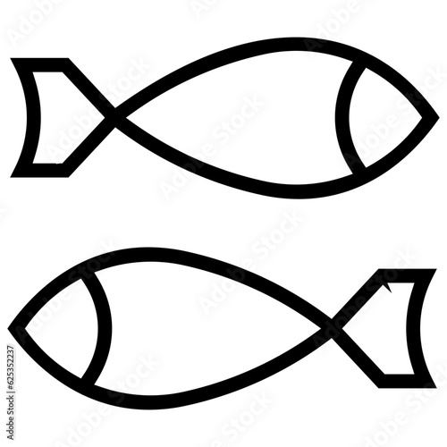 sardine icon. A single symbol with an outline style