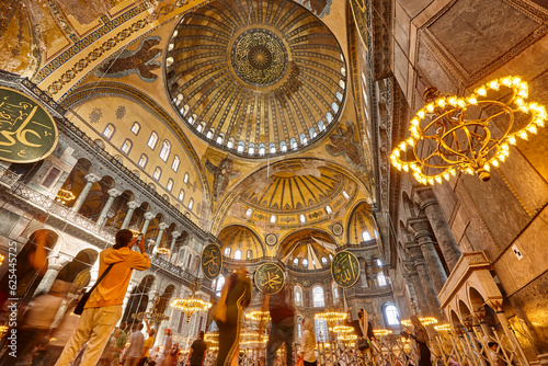 Sophia mosque indoor. Historic landmark place in Istanbul. Byzantium