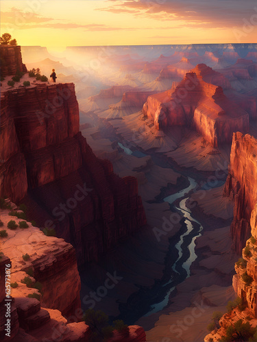 grand canyon sunset state illustration