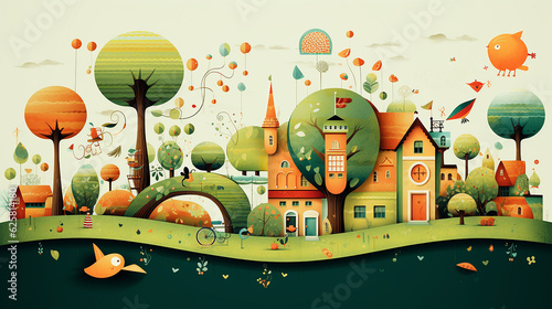 joyful learning journey whimsical element for education illustration