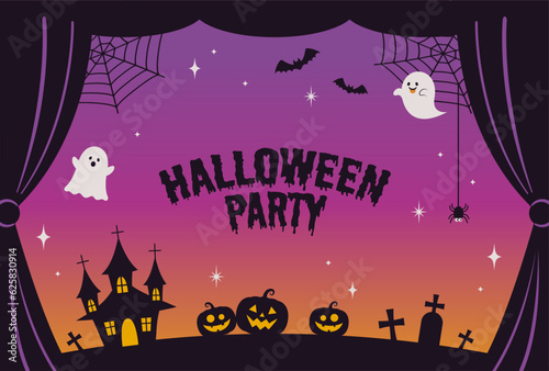 vector background with a set of halloween icons for banners, cards, flyers, social media wallpapers, etc.